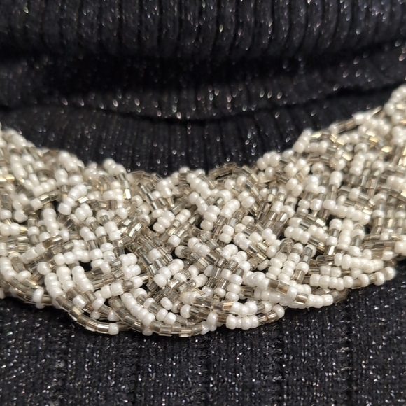 Woven Braided Torsade Collar Beaded Necklace - Picture 5 of 6